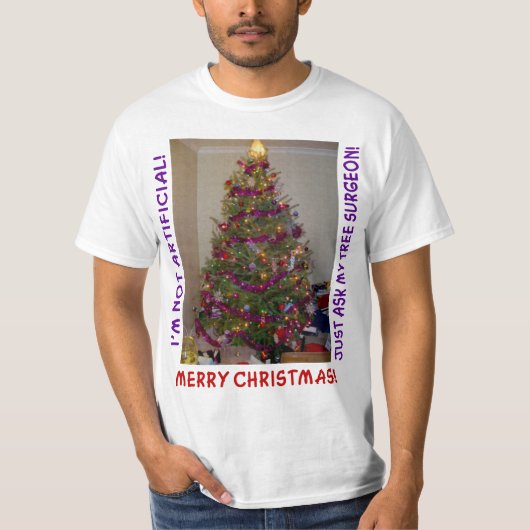 本物のクリスマスツリー Tシャツ (正面)