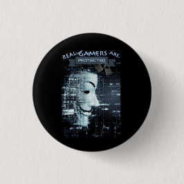 本物のゲーマーは保護される 缶バッジ