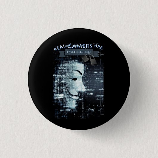 本物のゲーマーは保護される 缶バッジ (正面)