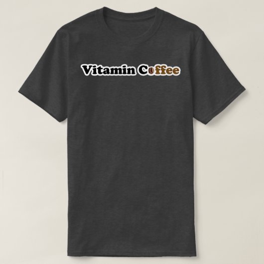 本物のコーヒーファンのためのビタミンコーヒー黒2 Tシャツ (デザイン正面)