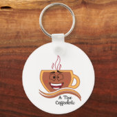 本物のコーヒー中毒者のコーヒー キーホルダー (正面)