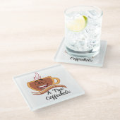 本物のコーヒー中毒者 ガラスコースター (アングル)