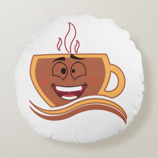 本物のコーヒー中毒者 ラウンドクッション (正面)