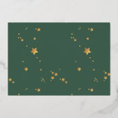 本物のゴールドスター チェリーレッド フォト ハッピー クリスマス 箔シーズンカード (裏面)