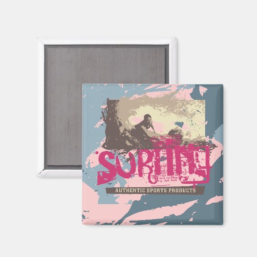 本物のサーフィンTシャツとギフト マグネット (正面/裏面)