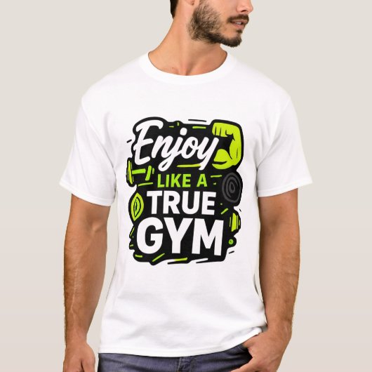 本物のジム愛をデザインに Tシャツ (正面)