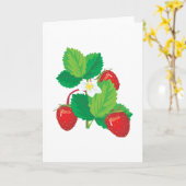 本物のジューシーなイチゴ カード (黄色い花)