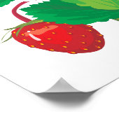 本物のジューシーなイチゴ ポスター (角)