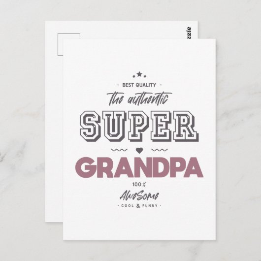 本物のスーパーおじいちゃん ポストカード (正面/裏面)