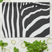 本物のゼブラスキンプリント-白黒ストライプ キッチンタオル (折り畳み)