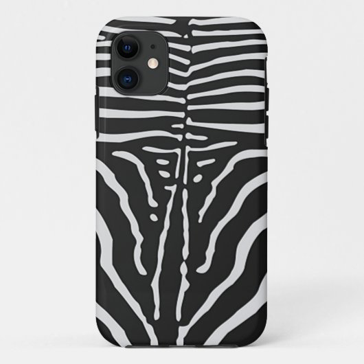 本物のゼブラスキンプリント-白黒ストライプ Case-Mate iPhoneケース (裏面)