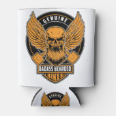 本物のバダスビーズbearededバイクもしくは自転車に乗る人 缶クーラー (正面)