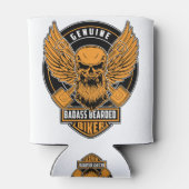 本物のバダスビーズbearededバイクもしくは自転車に乗る人 缶クーラー (裏面)