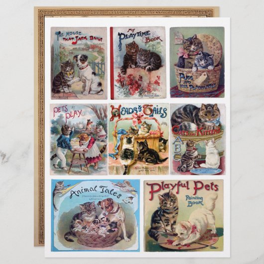 本物のビクトリアンヴィンテージの子供向け本の表紙 (正面/裏面)