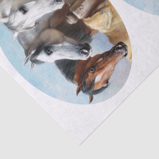 本物のビクトリア時代の3頭の馬の絵（AIではない） 薄葉紙 (詳細)