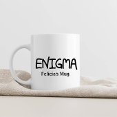 本物のブラックインク手書き文字の謎 コーヒーマグカップ