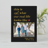 本物のホイルを使用したホリデー写真カード クリスマスカード 箔シーズンカード (立ち正面)