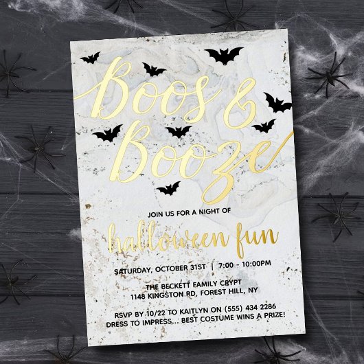 本物のボーズ&ブーズ・ハロウィンパーティー 箔招待状