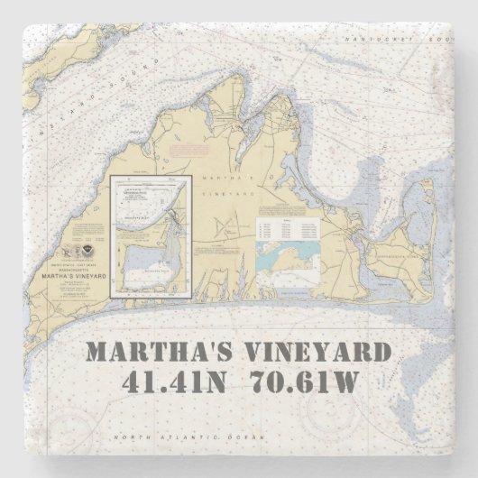 本物のボートのグラフマーサのブドウ航海の園 ストーンコースター (正面)