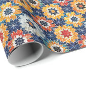 本物のモロッコインスパイアカラフル模様 ラッピングペーパー (ロールコーナー)