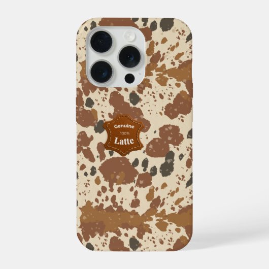 本物のラテマグカップ | 牛革コーヒー風アート iPhoneケース (裏面)