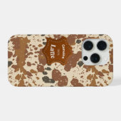 本物のラテマグ | 牛革コーヒー風デザイン iPhoneケース (裏面横)