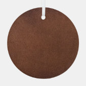 本物のレザーのテクスチャ、本物の背景。 ガラスオーナメント (裏面)