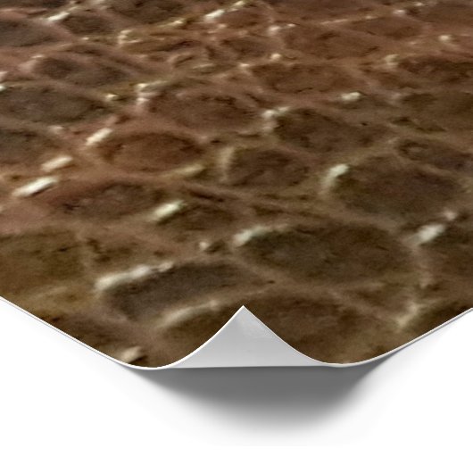 本物のレザーテクスチャバックグラウンドクローズアップ、エンボ ポスター (角)