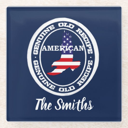 本物のレシピアメリカ ガラスコースター (正面)