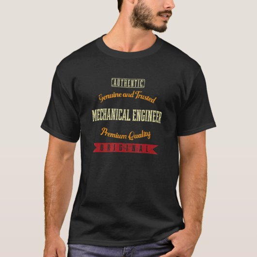 本物の信頼できる機械エンジニア Tシャツ (正面)