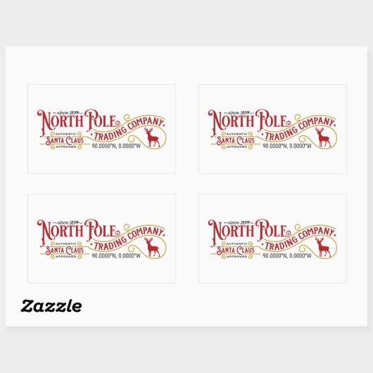 本物の北極はクリスマスプレゼントのステッカーを作った 長方形シール (シート)