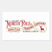 本物の北極はクリスマスプレゼントのステッカーを作った 長方形シール (正面)