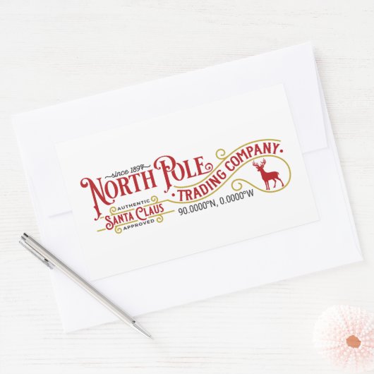 本物の北極はクリスマスプレゼントのステッカーを作った 長方形シール (封筒)