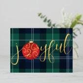 本物の喜びに満ちたマキシマリストスタイルの水彩オーナメント 箔シーズンカード (立ち正面)