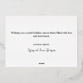 本物の喜びに満ちたマキシマリストスタイルの水彩オーナメント 箔シーズンカード (裏面)