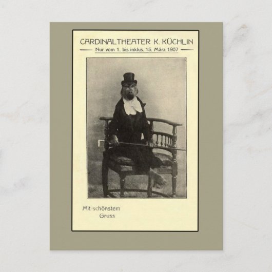 本物の奇妙さ – スーツを着たサル ポストカード (正面)