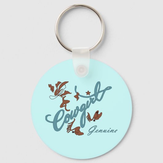 本物の女性のカーボーイ キーホルダー (正面)