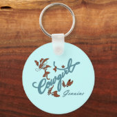 本物の女性のカーボーイ キーホルダー (正面)