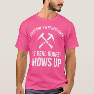 本物の屋根職人がやってくる 面白い屋根工事のお仕事Tシャツ Mp f Tシャツ