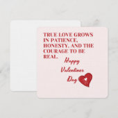 本物の愛が育む バレンタインデーの名言 ミニマル シーズンカード (正面/裏面)