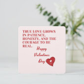 本物の愛が育む バレンタインデーの名言 ミニマル シーズンカード (スタンド正面)