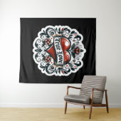 本物の愛のハートタトゥーに見える芸術的なデザイン タペストリー (インサイチュ(横))