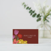 本物の手描き水彩色の花マルーン 名刺 (スタンド正面)