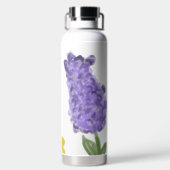 本物の手描き水彩色の花 ウォーターボトル (背面)