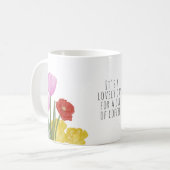 本物の手描き水彩色の花 コーヒーマグカップ (正面左)