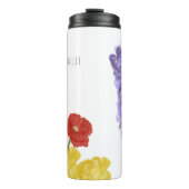 本物の手描き水彩色の花 タンブラー (正面)