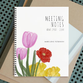 本物の手描き水彩色の花 ノートブック