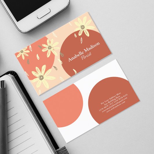 本物の手描き花 |パステル 名刺