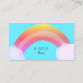 本物の手描き虹 |水色ブルー 名刺 (正面)