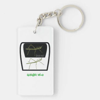 本物の木のアクリル湖 キーホルダー